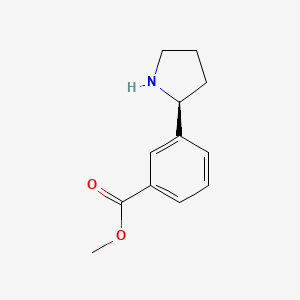 molecular formula C12H15NO2 B3222615 Methyl 3-((2S)pyrrolidin-2-yl)benzoate CAS No. 1213933-05-1