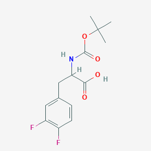 molecular formula C14H17F2NO4 B3222629 2-[(Tert-butoxycarbonyl)amino]-3-(3,4-difluorophenyl)propanoic acid CAS No. 1214041-87-8
