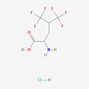 molecular formula C6H8ClF6NO2 B3222633 2-Amino-5,5,5-trifluoro-4-(trifluoromethyl)pentanoic acid hydrochloride CAS No. 1214114-26-7