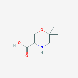 molecular formula C7H13NO3 B3222641 6,6-Dimethylmorpholine-3-carboxylic acid CAS No. 1214213-50-9
