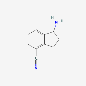 molecular formula C10H10N2 B3222642 1-amino-2,3-dihydro-1H-indene-4-carbonitrile CAS No. 1214260-62-4