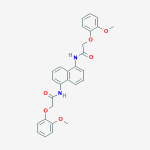 molecular formula C28H26N2O6 B322271 2-(2-methoxyphenoxy)-N-(5-{[(2-methoxyphenoxy)acetyl]amino}-1-naphthyl)acetamide 