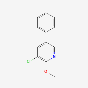 molecular formula C12H10ClNO B3222716 3-Chloro-2-methoxy-5-phenylpyridine CAS No. 1214368-71-4