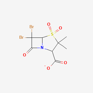 molecular formula C8H8Br2NO5S- B3222764 6,6-二溴-3,3-二甲基-7-氧代-4-硫代-1-氮杂双环[3.2.0]庚烷-2-羧酸盐 4,4-二氧化物 CAS No. 1214851-96-3