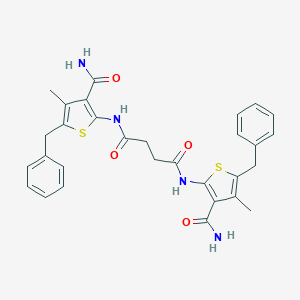 molecular formula C30H30N4O4S2 B322279 N,N'-bis(5-benzyl-3-carbamoyl-4-methylthiophen-2-yl)butanediamide 