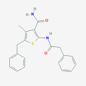 molecular formula C21H20N2O2S B322280 5-Benzyl-4-methyl-2-[(phenylacetyl)amino]-3-thiophenecarboxamide 