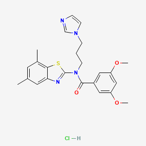 N-(3-(1H-imidazol-1-yl)propyl)-N-(5,7-dimethylbenzo[d]thiazol-2-yl)-3,5-dimethoxybenzamide hydrochloride
