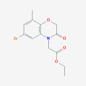 molecular formula C13H14BrNO4 B3222851 Ethyl 2-(6-bromo-8-methyl-3-oxo-2H-benzo[b][1,4]oxazin-4(3H)-yl)acetate CAS No. 121565-03-5