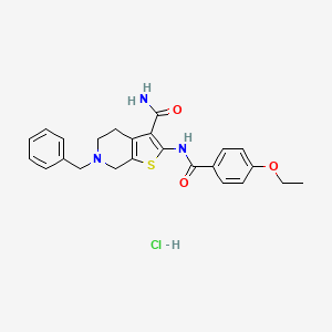 molecular formula C24H26ClN3O3S B3222864 6-Benzyl-2-(4-ethoxybenzamido)-4,5,6,7-tetrahydrothieno[2,3-c]pyridine-3-carboxamide hydrochloride CAS No. 1215716-51-0