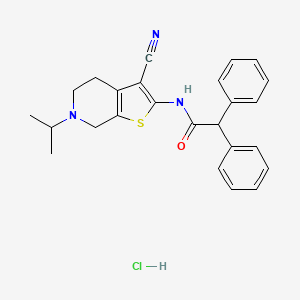 molecular formula C25H26ClN3OS B3222923 N-(3-cyano-6-isopropyl-4,5,6,7-tetrahydrothieno[2,3-c]pyridin-2-yl)-2,2-diphenylacetamide hydrochloride CAS No. 1216378-24-3