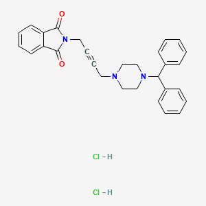 molecular formula C29H29Cl2N3O2 B3222942 2-(4-(4-Benzhydrylpiperazin-1-yl)but-2-yn-1-yl)isoindoline-1,3-dione dihydrochloride CAS No. 1216496-89-7