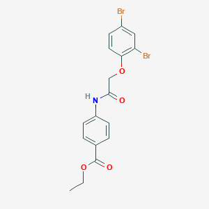 molecular formula C17H15Br2NO4 B322297 Ethyl 4-{[(2,4-dibromophenoxy)acetyl]amino}benzoate 