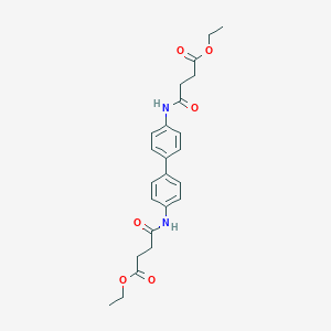 molecular formula C24H28N2O6 B322298 Ethyl 4-({4'-[(4-ethoxy-4-oxobutanoyl)amino][1,1'-biphenyl]-4-yl}amino)-4-oxobutanoate 