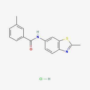 molecular formula C16H15ClN2OS B3222987 3-methyl-N-(2-methylbenzo[d]thiazol-6-yl)benzamide hydrochloride CAS No. 1216609-05-0