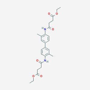 molecular formula C26H32N2O6 B322299 Ethyl 4-({4'-[(4-ethoxy-4-oxobutanoyl)amino]-3,3'-dimethyl[1,1'-biphenyl]-4-yl}amino)-4-oxobutanoate 
