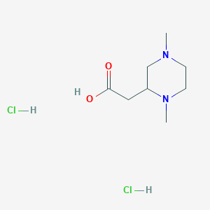 molecular formula C8H18Cl2N2O2 B3222991 (1,4-Dimethyl-piperazin-2-yl)-acetic acid dihydrochloride CAS No. 1216613-16-9