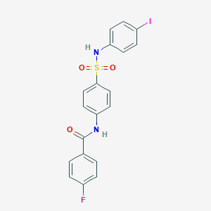molecular formula C19H14FIN2O3S B322301 4-fluoro-N-{4-[(4-iodoanilino)sulfonyl]phenyl}benzamide 