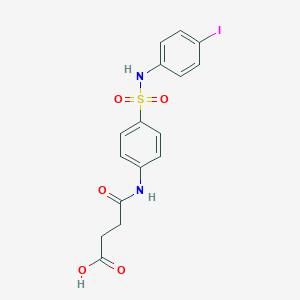 molecular formula C16H15IN2O5S B322302 4-{4-[(4-Iodoanilino)sulfonyl]anilino}-4-oxobutanoic acid 