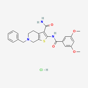 molecular formula C24H26ClN3O4S B3223032 6-Benzyl-2-(3,5-dimethoxybenzamido)-4,5,6,7-tetrahydrothieno[2,3-c]pyridine-3-carboxamide hydrochloride CAS No. 1216699-98-7