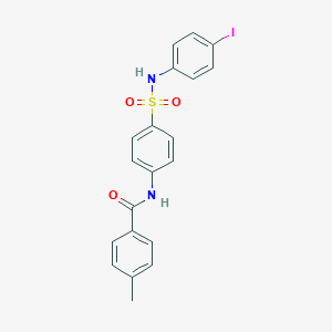 molecular formula C20H17IN2O3S B322305 N-{4-[(4-iodoanilino)sulfonyl]phenyl}-4-methylbenzamide 