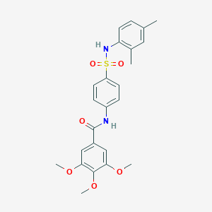 molecular formula C24H26N2O6S B322307 N-{4-[(2,4-dimethylanilino)sulfonyl]phenyl}-3,4,5-trimethoxybenzamide 