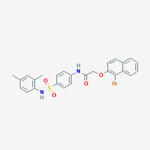 molecular formula C26H23BrN2O4S B322311 2-[(1-bromo-2-naphthyl)oxy]-N-{4-[(2,4-dimethylanilino)sulfonyl]phenyl}acetamide 