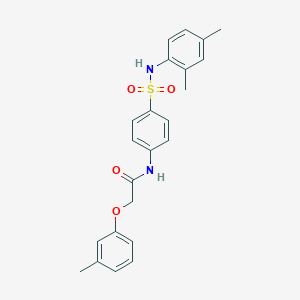 molecular formula C23H24N2O4S B322312 N-{4-[(2,4-dimethylanilino)sulfonyl]phenyl}-2-(3-methylphenoxy)acetamide 