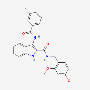 molecular formula C26H25N3O4 B3223122 N-(2,4-dimethoxybenzyl)-3-(3-methylbenzamido)-1H-indole-2-carboxamide CAS No. 1217060-70-2