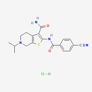2-(4-Cyanobenzamido)-6-isopropyl-4,5,6,7-tetrahydrothieno[2,3-c]pyridine-3-carboxamide hydrochloride