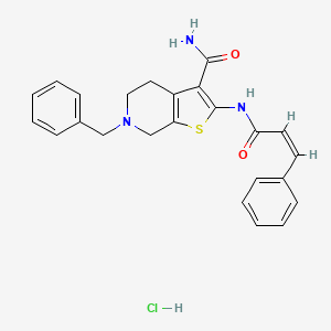 molecular formula C24H24ClN3O2S B3223145 (Z)-6-benzyl-2-(3-phenylacrylamido)-4,5,6,7-tetrahydrothieno[2,3-c]pyridine-3-carboxamide hydrochloride CAS No. 1217198-18-9