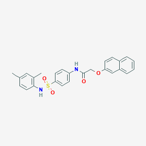 molecular formula C26H24N2O4S B322315 N-{4-[(2,4-dimethylanilino)sulfonyl]phenyl}-2-(2-naphthyloxy)acetamide 