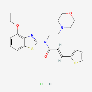 molecular formula C22H26ClN3O3S2 B3223152 (E)-N-(4-ethoxybenzo[d]thiazol-2-yl)-N-(2-morpholinoethyl)-3-(thiophen-2-yl)acrylamide hydrochloride CAS No. 1217209-90-9