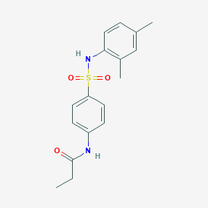 molecular formula C17H20N2O3S B322317 N-{4-[(2,4-dimethylanilino)sulfonyl]phenyl}propanamide 