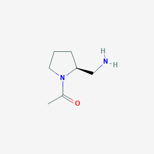 molecular formula C7H14N2O B3223172 1-((S)-2-Aminomethyl-pyrrolidin-1-yl)-ethanone CAS No. 1217451-17-6