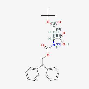 molecular formula C23H25NO6 B3223188 Fmoc-Asp(OtBu)-OH (U-13C4, 15N) CAS No. 1217468-27-3