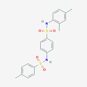 molecular formula C21H22N2O4S2 B322320 N-{4-[(2,4-dimethylphenyl)sulfamoyl]phenyl}-4-methylbenzenesulfonamide 
