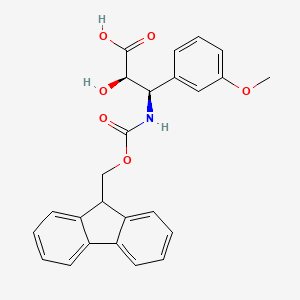 molecular formula C25H23NO6 B3223209 (2R,3R)-3-((((9H-Fluoren-9-yl)methoxy)carbonyl)amino)-2-hydroxy-3-(3-methoxyphenyl)propanoic acid CAS No. 1217620-43-3