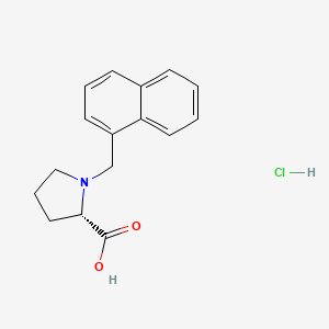 molecular formula C16H18ClNO2 B3223221 (S)-1-(Naphthalen-1-ylmethyl)pyrrolidine-2-carboxylic acid hydrochloride CAS No. 1217644-88-6