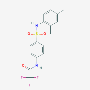 molecular formula C16H15F3N2O3S B322325 N-{4-[(2,4-dimethylanilino)sulfonyl]phenyl}-2,2,2-trifluoroacetamide 