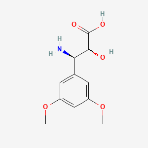 molecular formula C11H15NO5 B3223316 (2R,3R)-3-Amino-3-(3,5-dimethoxyphenyl)-2-hydroxypropanoic acid CAS No. 1217726-90-3