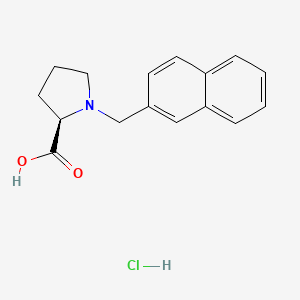 molecular formula C16H18ClNO2 B3223324 (R)-1-(Naphthalen-2-ylmethyl)pyrrolidine-2-carboxylic acid hydrochloride CAS No. 1217740-70-9