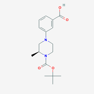 molecular formula C17H24N2O4 B3223380 3-[(3S)-4-(tert-Butoxycarbonyl)-3-methylpiperazin-1-yl]benzoic acid CAS No. 1217812-97-9