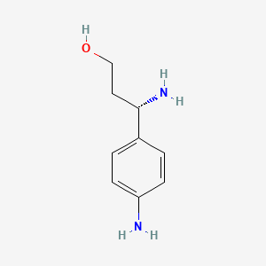 molecular formula C9H14N2O B3223387 (s)-3-Amino-3-(4-aminophenyl)propan-1-ol CAS No. 1217815-51-4