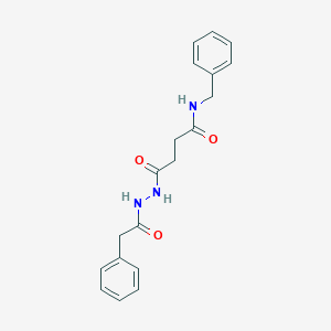 molecular formula C19H21N3O3 B322340 N-benzyl-4-oxo-4-[2-(phenylacetyl)hydrazino]butanamide 