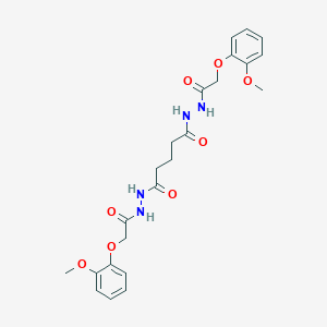 molecular formula C23H28N4O8 B322342 N'~1~,N'~5~-bis[(2-methoxyphenoxy)acetyl]pentanedihydrazide 