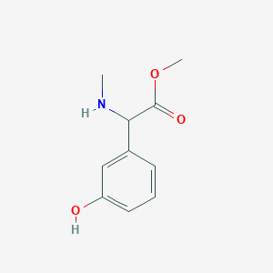 molecular formula C10H13NO3 B3223500 Methyl 2-(3-hydroxyphenyl)-2-(methylamino)acetate CAS No. 1218632-01-9