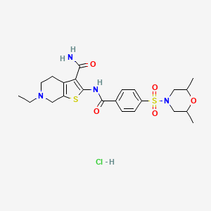 2-(4-((2,6-Dimethylmorpholino)sulfonyl)benzamido)-6-ethyl-4,5,6,7-tetrahydrothieno[2,3-c]pyridine-3-carboxamide hydrochloride