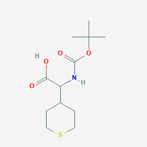 molecular formula C12H21NO4S B3223548 [(tert-butoxycarbonyl)amino](tetrahydro-2H-thiopyran-4-yl)acetic acid CAS No. 1219420-46-8