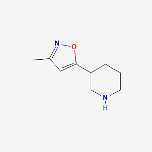 molecular formula C9H14N2O B3223593 Piperidine, 3-(3-methyl-5-isoxazolyl)- CAS No. 1220027-15-5