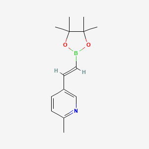 molecular formula C14H20BNO2 B3223602 2-methyl-5-[(E)-2-(4,4,5,5-tetramethyl-1,3,2-dioxaborolan-2-yl)ethenyl]pyridine CAS No. 1220278-78-3
